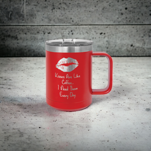 Custom Polar Camel 15 oz Vacuum Insulated Mug with Slider Lid – Personalized Stainless Steel Coffee Mug | Laser Engraved Gift by HP Design