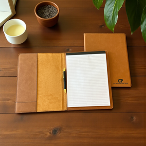 Custom Leatherette Portfolio with Notepad | Personalized 9.5" x 12" Executive Padfolio | HP Design McKinney TX