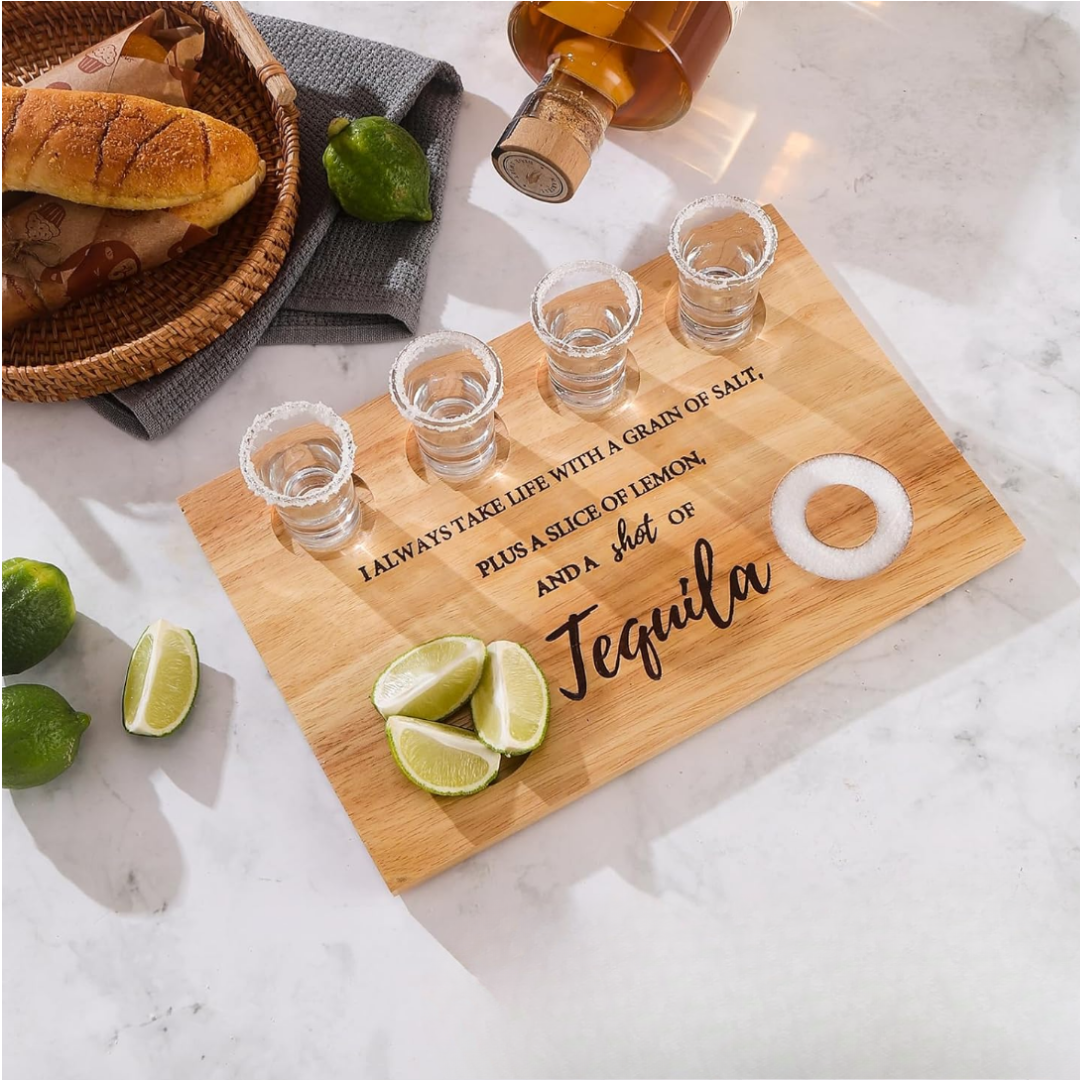 Customizable Tequila Shot Glasses Serving Tray - The Ultimate Party Companion