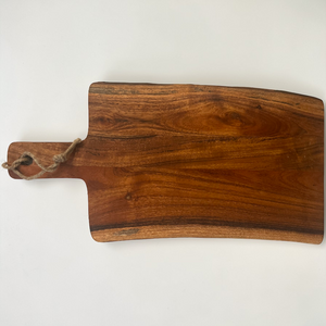 Personalized Live-Edge Acacia Wood Cutting Board – Custom Engraved 20" x 9" Charcuterie Board | HP Design