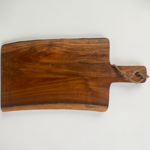 Personalized Live-Edge Acacia Wood Cutting Board – Custom Engraved 20" x 9" Charcuterie Board | HP Design