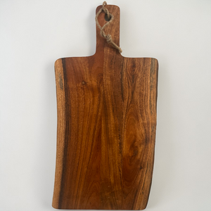 Personalized Live-Edge Acacia Wood Cutting Board – Custom Engraved 20" x 9" Charcuterie Board | HP Design