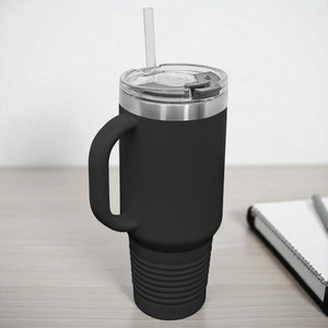 Custom Polar Camel 40 oz. Travel Mug with Handle & Straw – Personalized Stainless Steel Insulated Tumbler