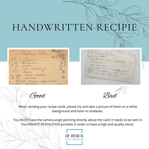 Custom Recipe Cutting Board | Laser Engraved Handwriting | HP Design – McKinney, Texas - HP Design Product title – Custom engraving, printing, and embroidery by HP Design in McKinney, Texas