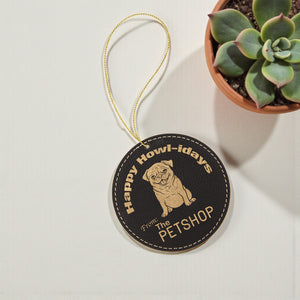 Custom Engraved Leatherette Ornament – Personalized Holiday Decoration | HP Design