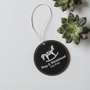Custom Engraved Leatherette Ornament – Personalized Holiday Decoration | HP Design