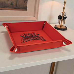 Leatherette Snap Up Tray – 9” | Personalized Leatherette Gift