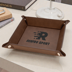 Leatherette Snap Up Tray – 9” | Personalized Leatherette Gift