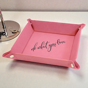 Leatherette Snap Up Tray – 9” | Personalized Leatherette Gift