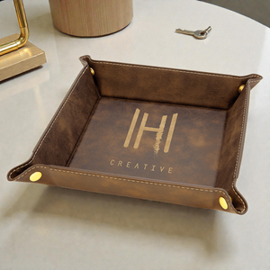 Leatherette Snap Up Tray – 9” | Personalized Leatherette Gift