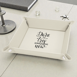 Leatherette Snap Up Tray – 9” | Personalized Leatherette Gift