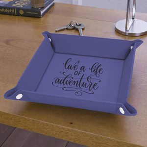 Leatherette Snap Up Tray – 9” | Personalized Leatherette Gift