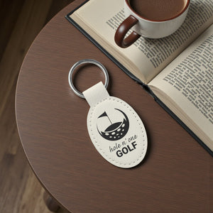 Custom Engraved Leatherette Oval Keychain – Personalized Faux Leather Key Ring | HP Design