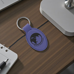 Custom Engraved Leatherette Oval Keychain – Personalized Faux Leather Key Ring | HP Design