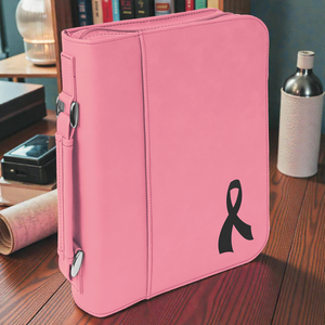 Custom Leatherette Book Cover with Handle & Zipper – Personalized Bible Cover up to 7.25" x 10.25" | HP Design