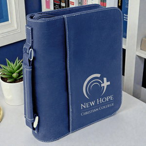 Custom Leatherette Book Cover with Handle & Zipper – Personalized Bible Cover up to 7.25" x 10.25" | HP Design