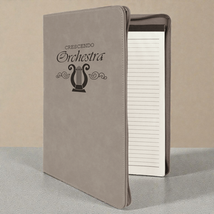 Personalized Leatherette Portfolio with Zipper | Custom Engraved 9.5" x 12" Padfolio with Notepad | HP Design McKinney TX