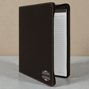 Personalized Leatherette Portfolio with Zipper | Custom Engraved 9.5" x 12" Padfolio with Notepad | HP Design McKinney TX