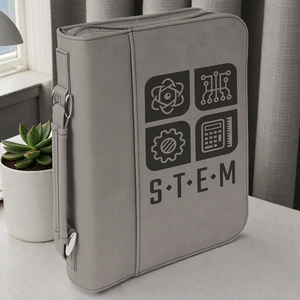 Custom Leatherette Book Cover with Handle & Zipper – Personalized Bible Cover up to 7.25" x 10.25" | HP Design