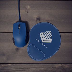 Custom Leatherette Mouse Pad with Wrist Rest – Personalized 9" x 10.25" Desk Accessory | HP Design