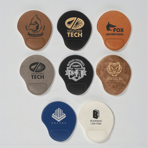 Custom Leatherette Mouse Pad with Wrist Rest – Personalized 9" x 10.25" Desk Accessory | HP Design