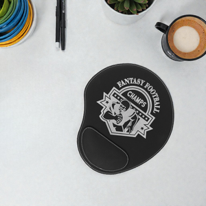 Custom Leatherette Mouse Pad with Wrist Rest – Personalized 9" x 10.25" Desk Accessory | HP Design