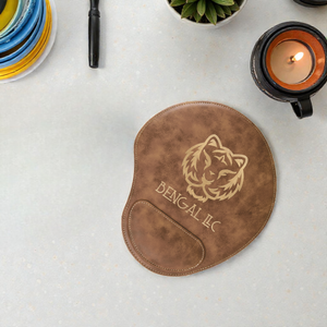 Custom Leatherette Mouse Pad with Wrist Rest – Personalized 9" x 10.25" Desk Accessory | HP Design
