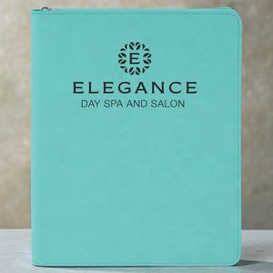 Personalized Leatherette Portfolio with Zipper | Custom Engraved 9.5" x 12" Padfolio with Notepad | HP Design McKinney TX