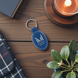 Custom Engraved Leatherette Oval Keychain – Personalized Faux Leather Key Ring | HP Design