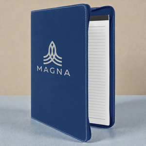 Personalized Leatherette Portfolio with Zipper | Custom Engraved 9.5" x 12" Padfolio with Notepad | HP Design McKinney TX