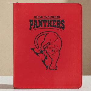 Personalized Leatherette Portfolio with Zipper | Custom Engraved 9.5" x 12" Padfolio with Notepad | HP Design McKinney TX