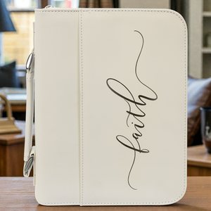 Custom Leatherette Book Cover with Handle & Zipper – Personalized Bible Cover up to 7.25" x 10.25" | HP Design