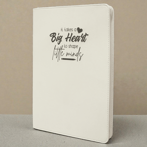 Personalized Leatherette Portfolio with Zipper | Custom Engraved 9.5" x 12" Padfolio with Notepad | HP Design McKinney TX