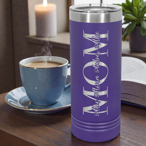 Custom Engraved 22 oz. Skinny Tumbler with Slider Lid | Personalized Stainless Steel | HP Design McKinney TX