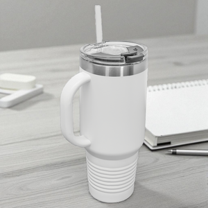 Custom Polar Camel 40 oz. Travel Mug with Handle & Straw – Personalized Stainless Steel Insulated Tumbler