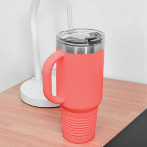 Custom Polar Camel 40 oz. Travel Mug with Handle & Straw – Personalized Stainless Steel Insulated Tumbler