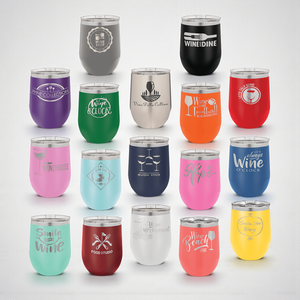Custom Engraved 12 oz. Polar Camel Stemless Wine Tumbler with Lid – Insulated Stainless Steel | HP Design