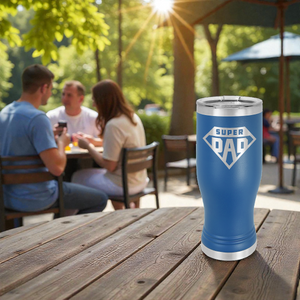 Custom Engraved Polar Camel Pilsner with Clear Lid – Insulated Stainless Steel Beer Glass | HP Design