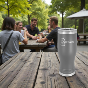 Custom Engraved Polar Camel Pilsner with Clear Lid – Insulated Stainless Steel Beer Glass | HP Design