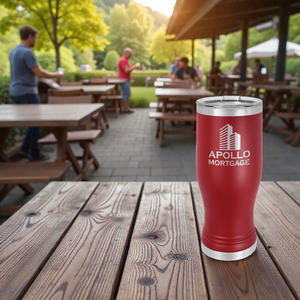 Custom Engraved Polar Camel Pilsner with Clear Lid – Insulated Stainless Steel Beer Glass | HP Design