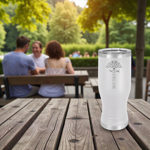 Custom Engraved Polar Camel Pilsner with Clear Lid – Insulated Stainless Steel Beer Glass | HP Design