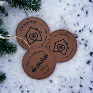 Custom Engraved Leatherette Ornament – Personalized Holiday Decoration | HP Design