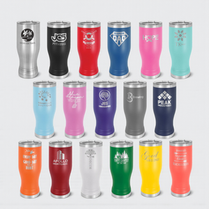 Custom Engraved Polar Camel Pilsner with Clear Lid – Insulated Stainless Steel Beer Glass | HP Design