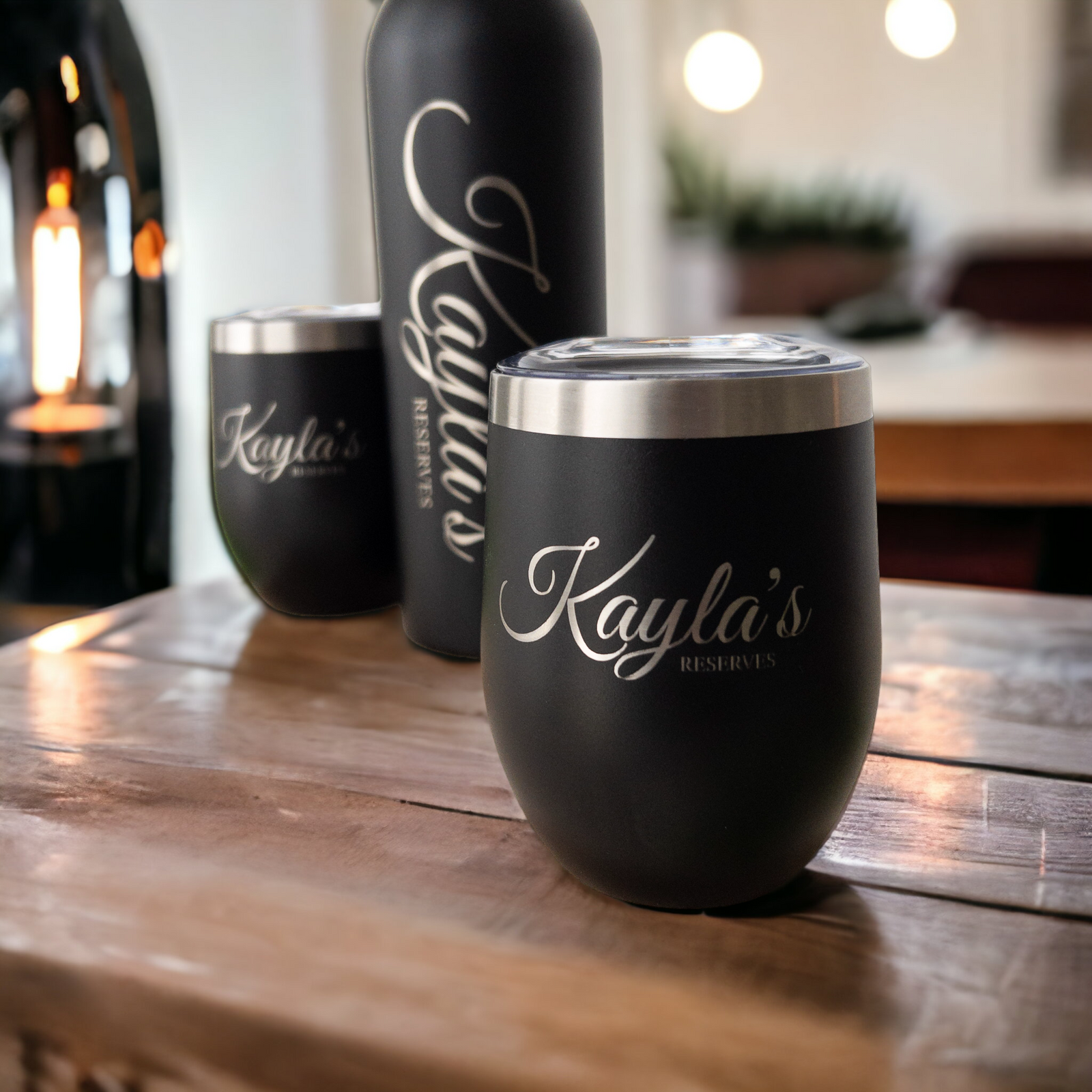 Custom Polar Camel 12 oz & 16 oz Stemless Tumblers with Lid – Personalized Stainless Steel Wine Tumblers | Laser Engraved Gifts by HP Design
