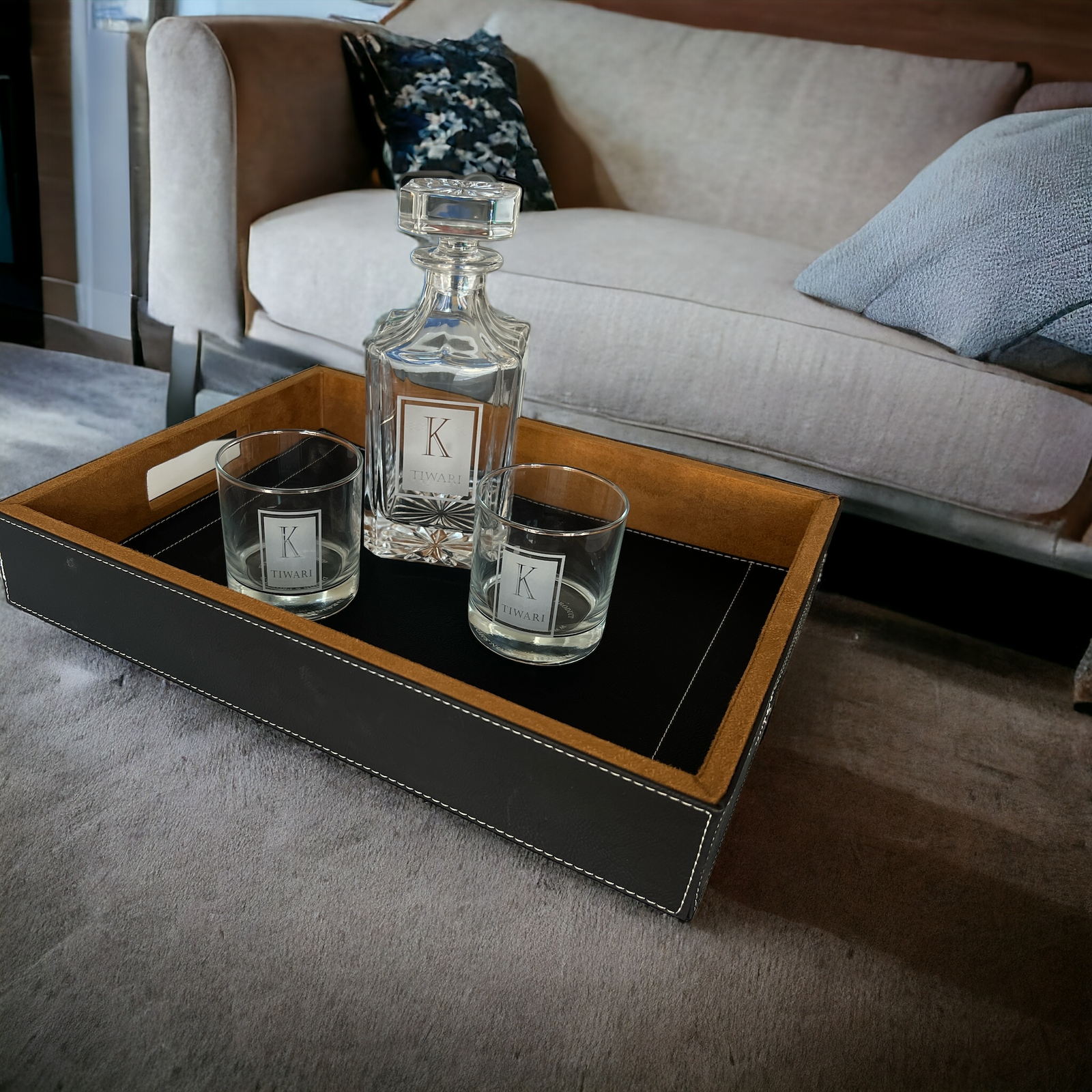 Custom Engraved Whiskey Glasses Set of 2 – Personalized Old Fashioned & Rocks Glasses | HP Design