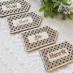 Rattan Ornaments "Merry & Bright" SET